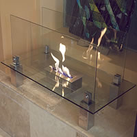 Fiero Large Glass decorative Bio Fireplace